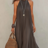 LIRA | Maxi Kleid Halter Plissé Hall