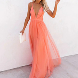 Helena – Elegantne Koralltoonis Maxikleit