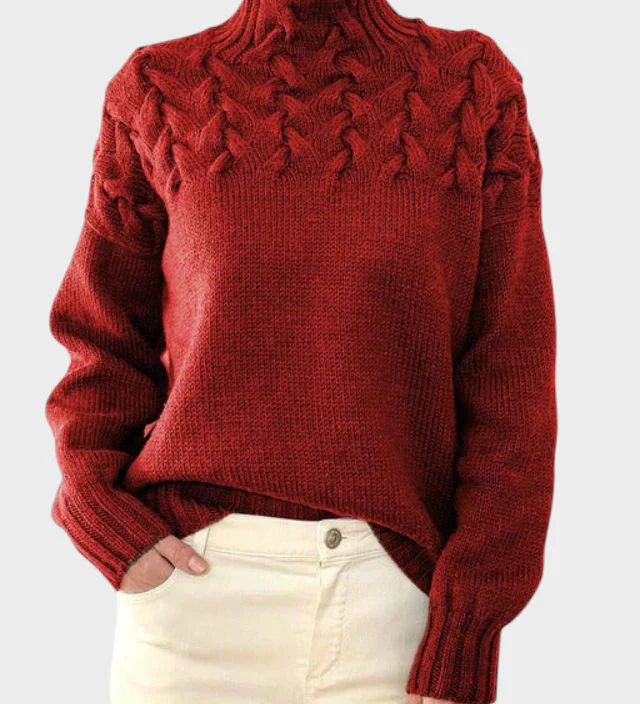 Anja - Naiste kõrge kaelusega kudumipusa