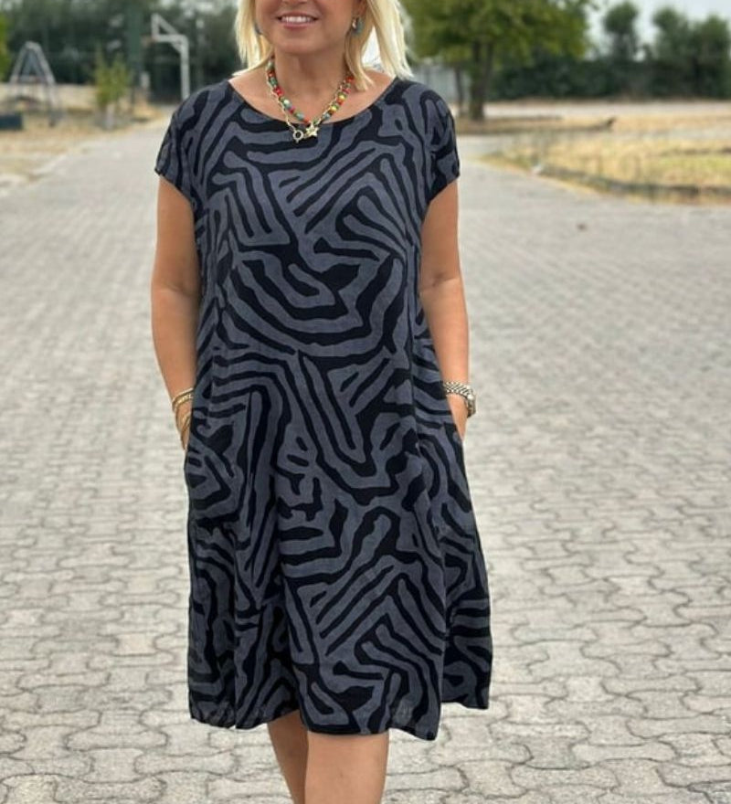 Nelia™ - Kerge suvine kleit mustriga