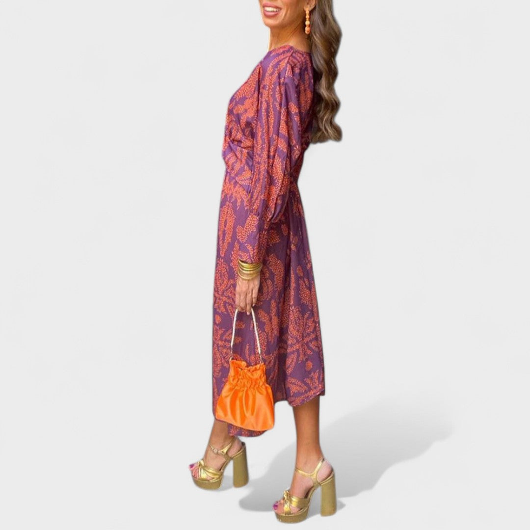 Vesna - Midi Kleid mit V-Ausschnitt