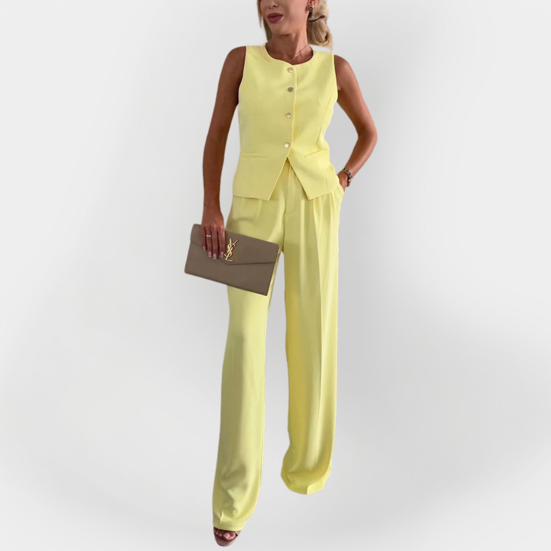 Elegantne Pükste ja Veste Komplekt