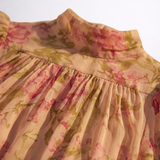 Rosario | Pikk lilleline chiffon kleit
