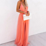 Helena – Elegantne Koralltoonis Maxikleit