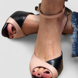 Noirella™ | Keskmise kontsaga ankle strap jalatsid