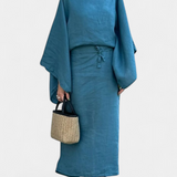 Filipa - Villane ja puuvillane kimono kleit koos vööga