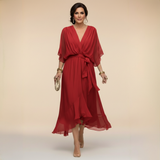 Marta™- V-kaelusega Chiffon Kleit