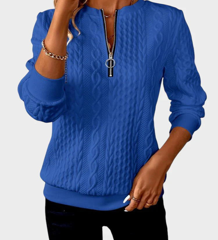 Ivana - Naiste sviiter tõmbluku ja kudumisega