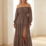 Adira | Õlavarrega Smock-Maxikleid