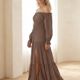 Adira | Õlavarrega Smock-Maxikleid