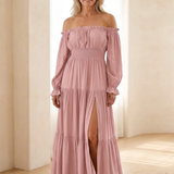 Adira | Õlavarrega Smock-Maxikleid