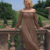 Adira | Õlavarrega Smock-Maxikleid