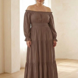 Adira | Õlavarrega Smock-Maxikleid