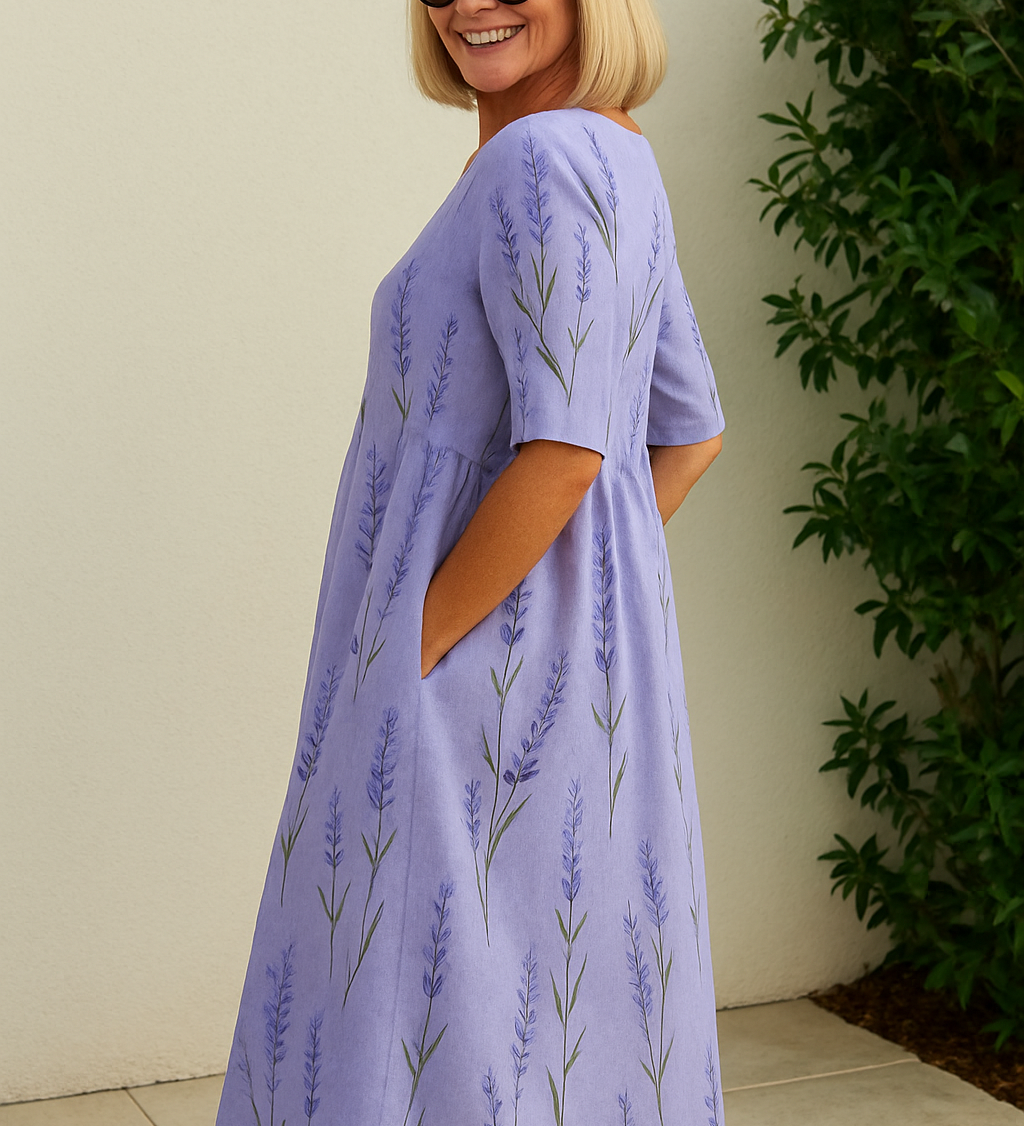 Eliza™ | Elegantne Lilleline Midi Kleit