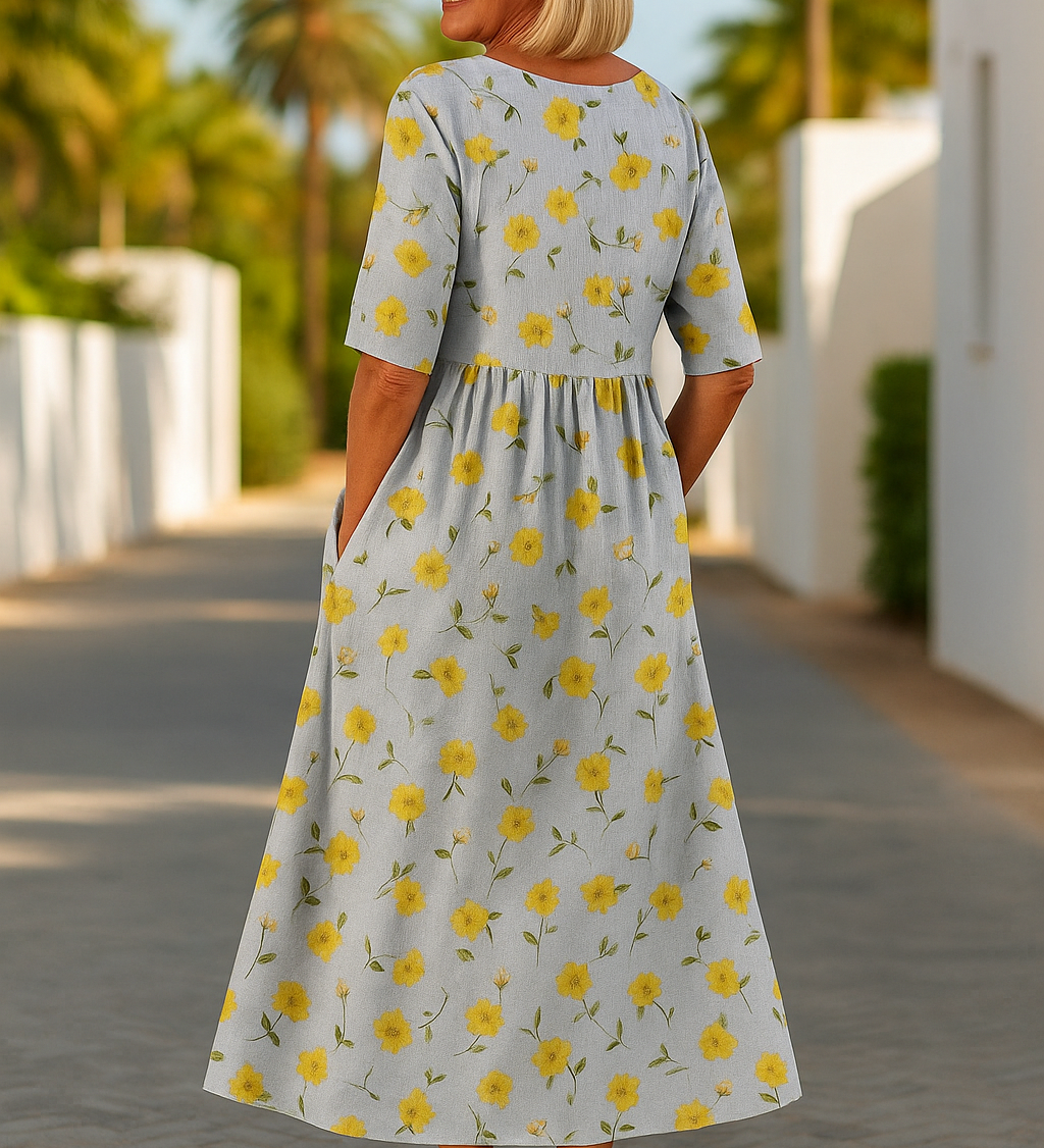 Eliza™ | Elegantne Lilleline Midi Kleit