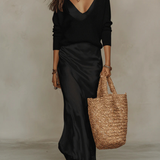 Elena | Satiinist Midi Kleit