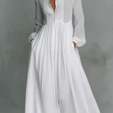 Lina | Minimalistlik Maxi-Kleit Mao Kraega