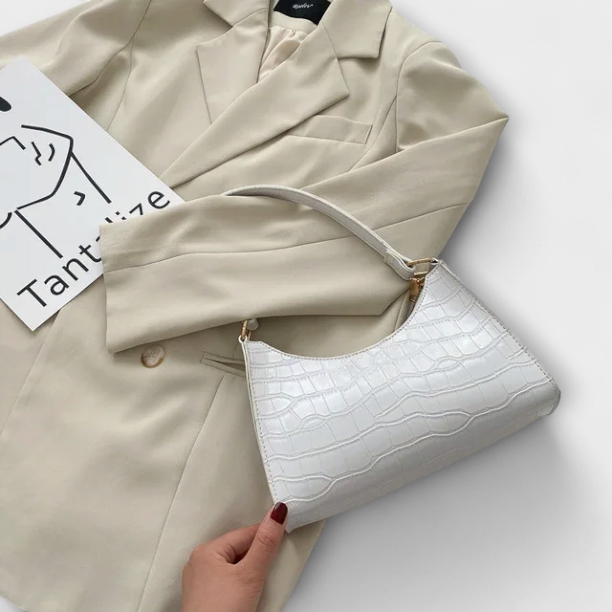 Bernarda - Elegantne Läikiv Nahk Kott