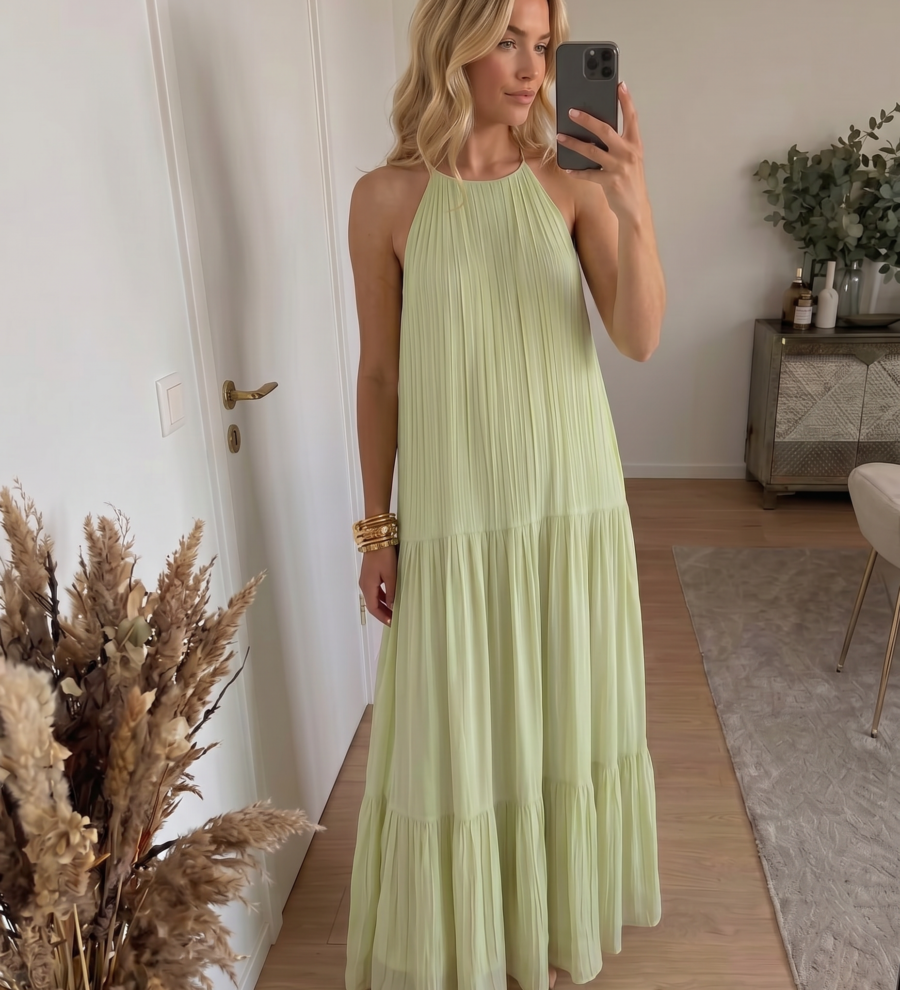 LIVIA | Maxi Abito Boho Roheline Pistaatsia