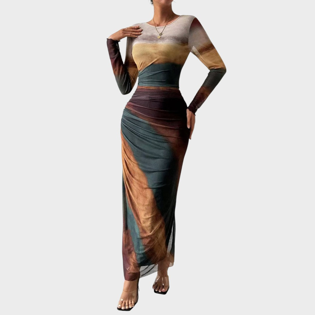 Antonija - Elegantne pikkade varrukatega pikk kleit
