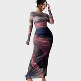 Antonija - Elegantne pikkade varrukatega pikk kleit