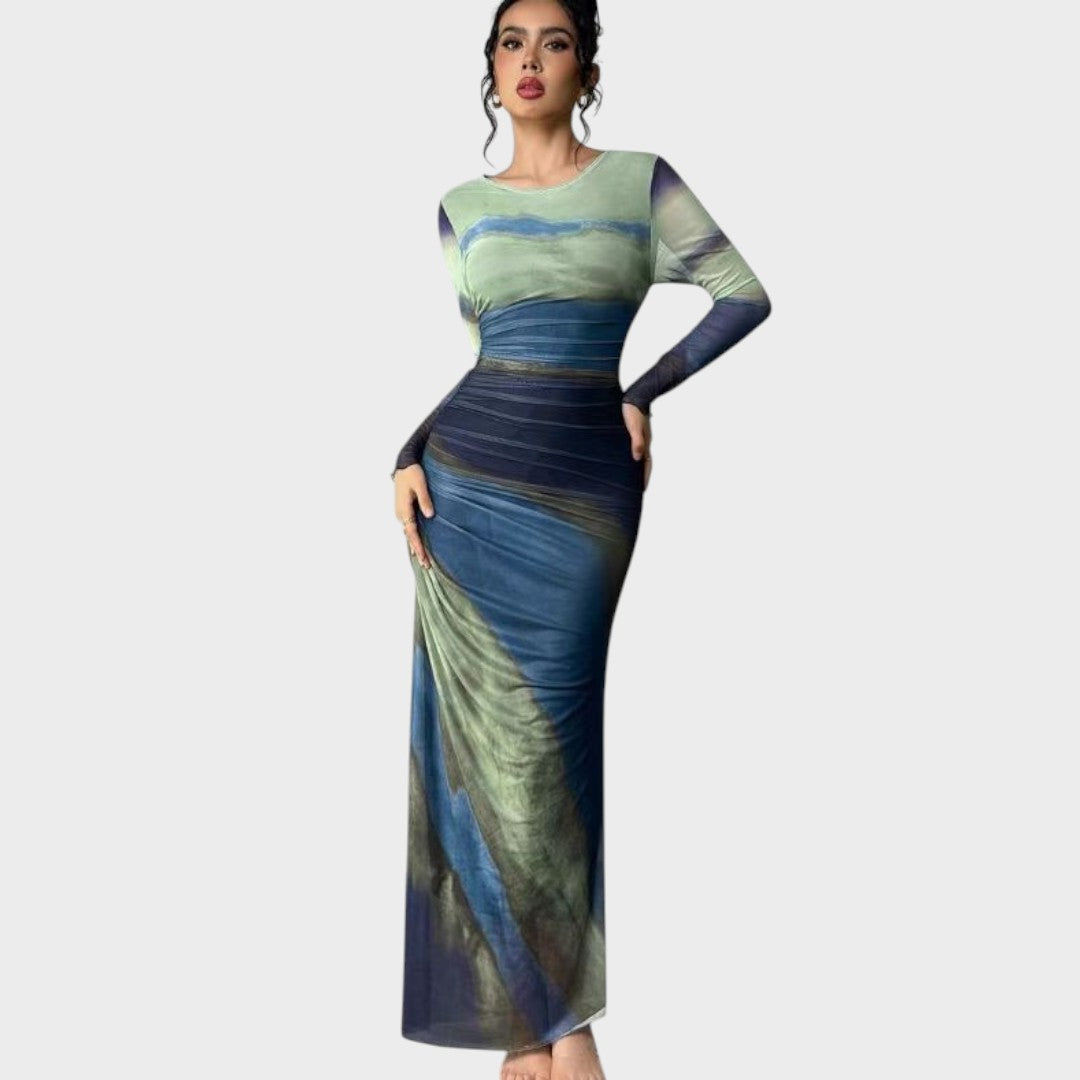 Antonija - Elegantne pikkade varrukatega pikk kleit