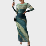 Antonija - Elegantne pikkade varrukatega pikk kleit
