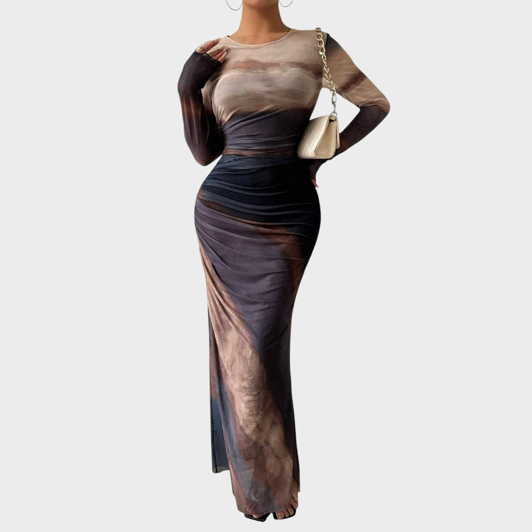 Antonija - Elegantne pikkade varrukatega pikk kleit