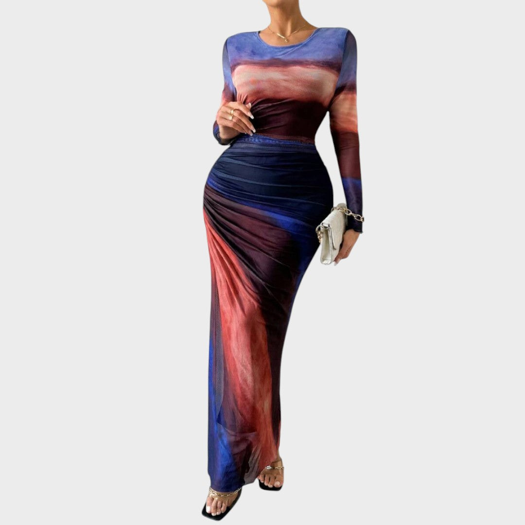 Antonija - Elegantne pikkade varrukatega pikk kleit