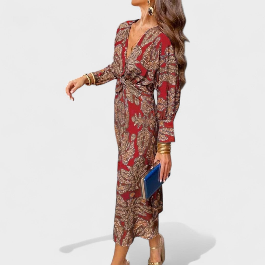 Vesna - Midi Kleid mit V-Ausschnitt