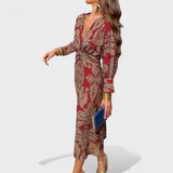 Vesna - Midi Kleid mit V-Ausschnitt
