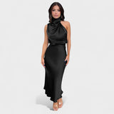 Alda - Elegantes Satin Kleid