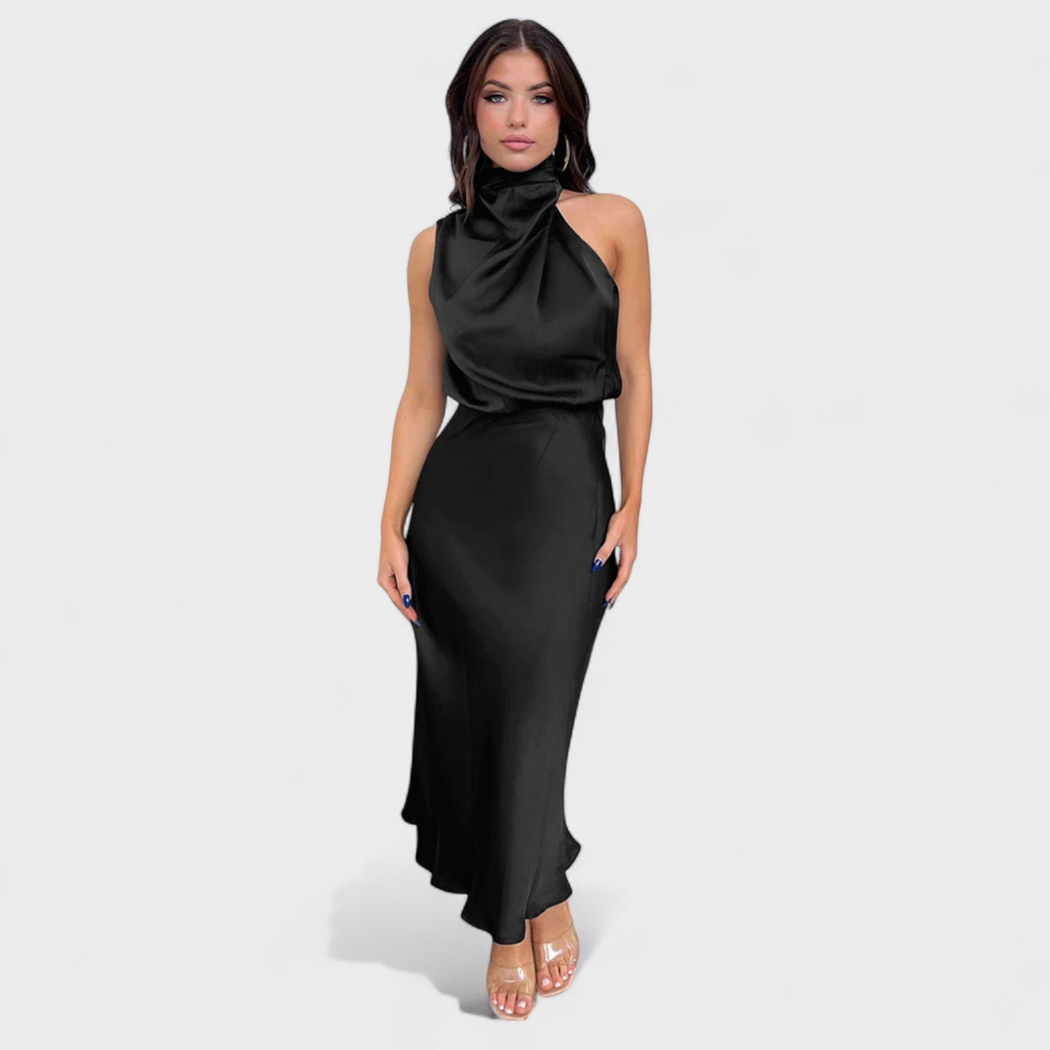 Alda - Elegantes Satin Kleid