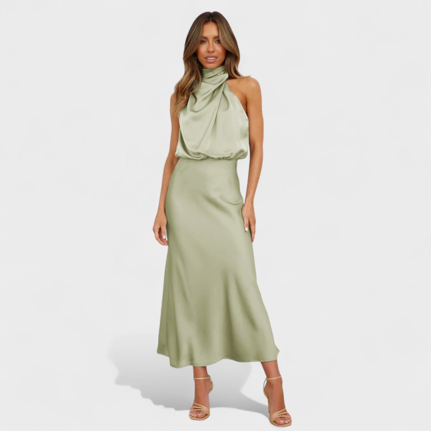 Alda - Elegantes Satin Kleid