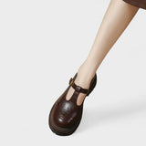 Naiste elegantne nahast Mary Janes