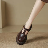 Naiste elegantne nahast Mary Janes