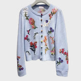 Elegantne Kootud Lilladega Vest