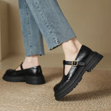Naiste elegantne nahast Mary Janes