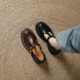 Naiste elegantne nahast Mary Janes