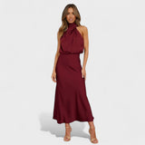 Alda - Elegantes Satin Kleid