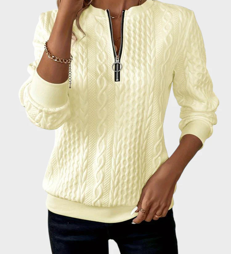 Ivana - Naiste sviiter tõmbluku ja kudumisega