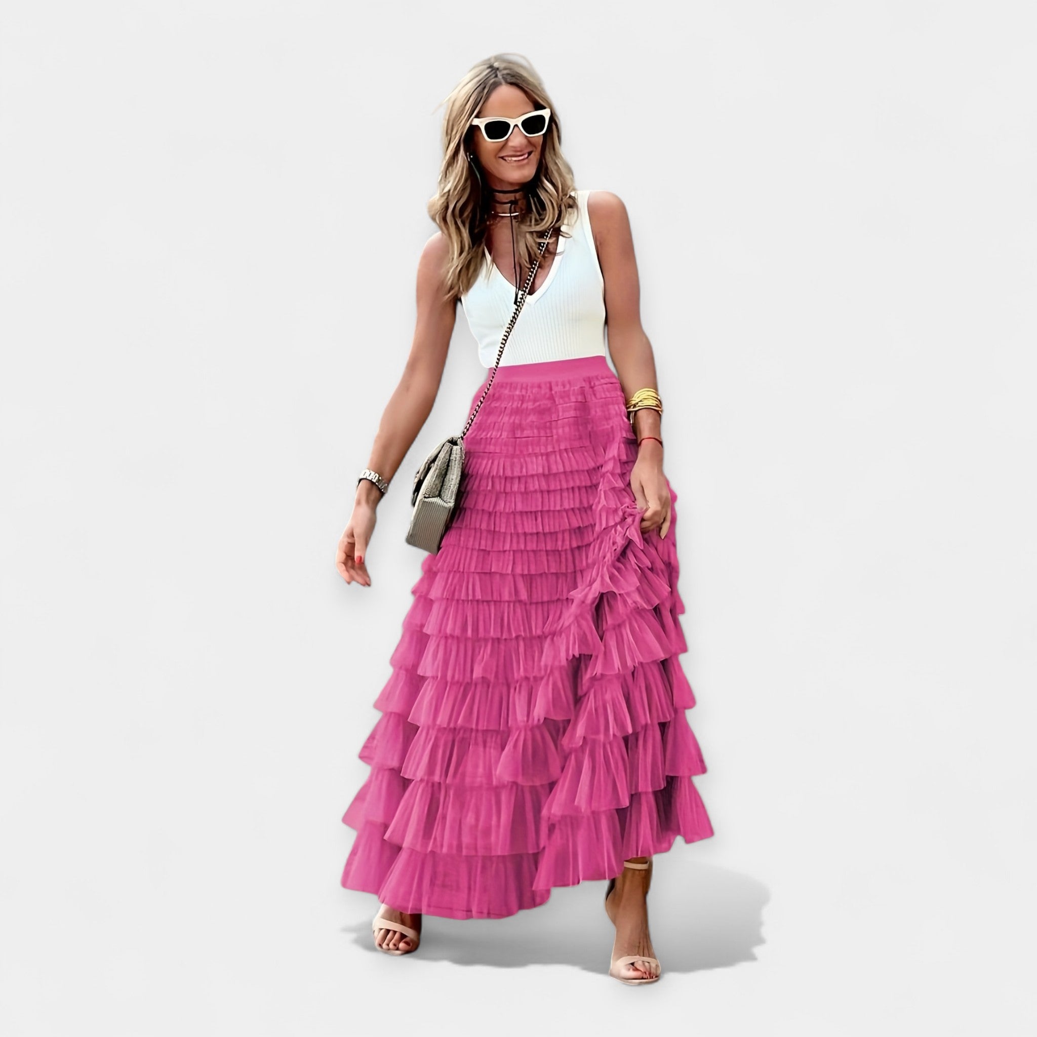 Boho seelik avatud kudumiga satiinviimistlusega