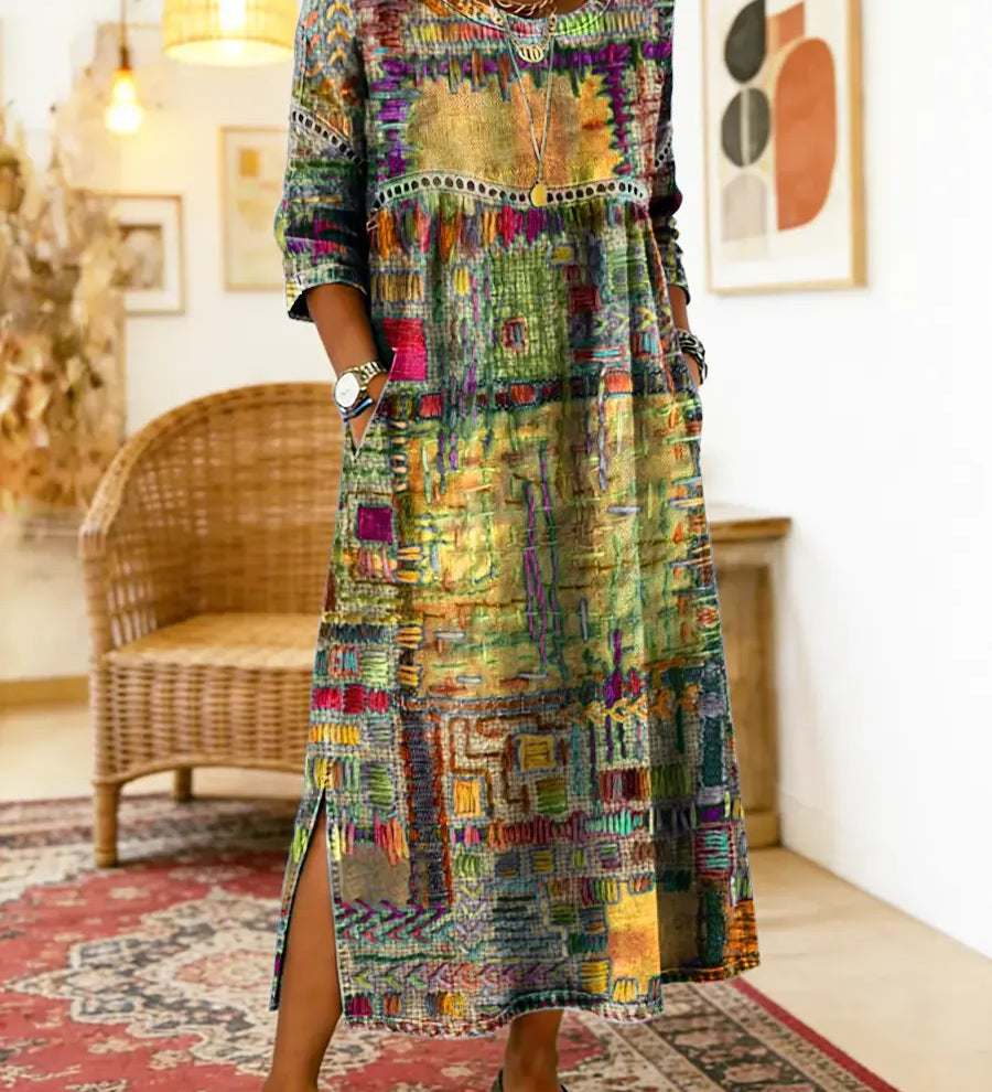 Manuela | Elegantne Patchwork Musterkleit