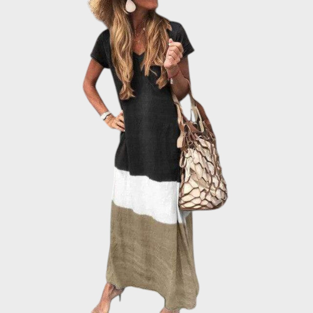 Vanja - Mitmevärviline Boho Pikk Kleid Vabaaja Üritusteks