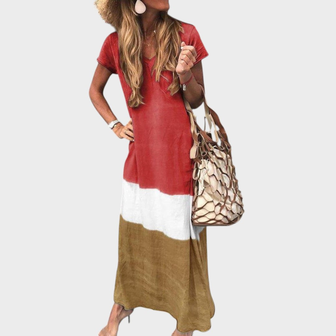 Vanja - Mitmevärviline Boho Pikk Kleid Vabaaja Üritusteks