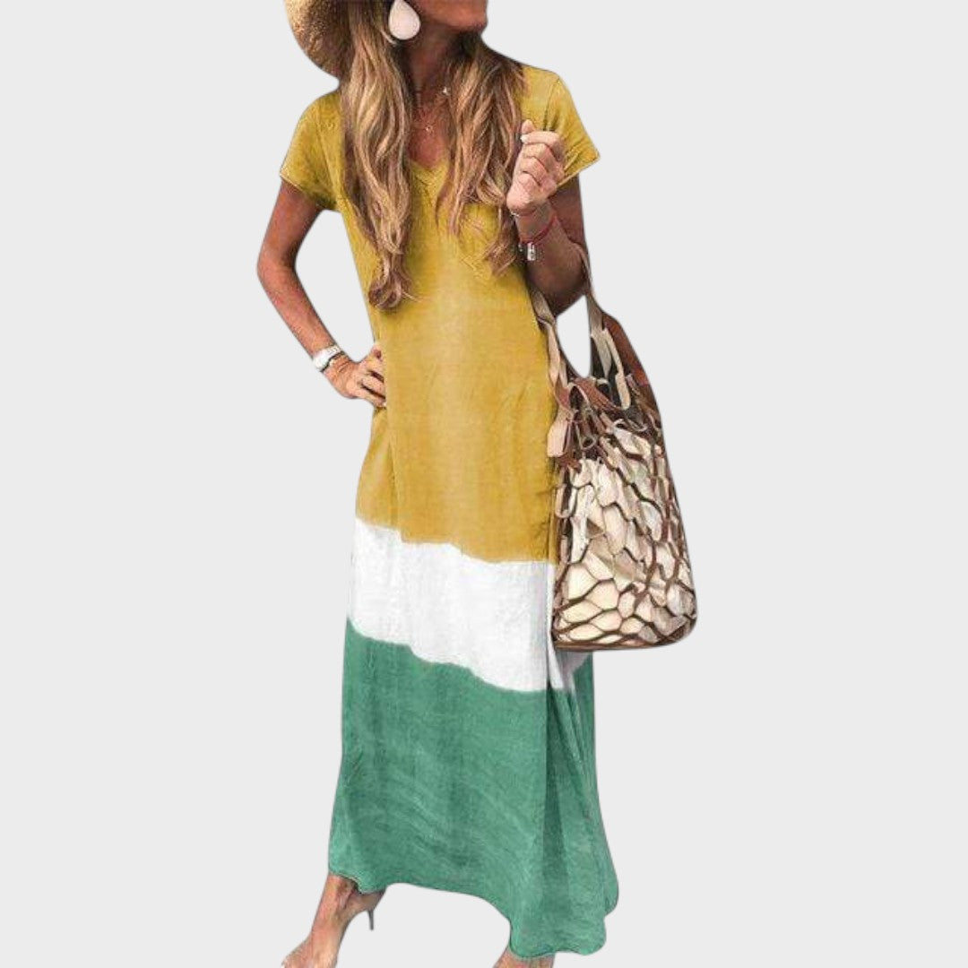 Vanja - Mitmevärviline Boho Pikk Kleid Vabaaja Üritusteks