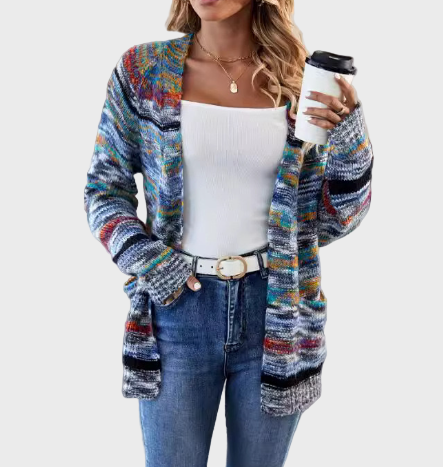 Mitmevärviline Kootud Jakk