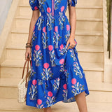 Tessa | Boho Midi-Kleit Volandi ja Puffvarrukatega
