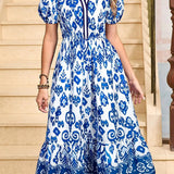 Tessa | Boho Midi-Kleit Volandi ja Puffvarrukatega