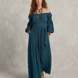ARIANA | Maxi Kleid Avatud Õlgadega Teal